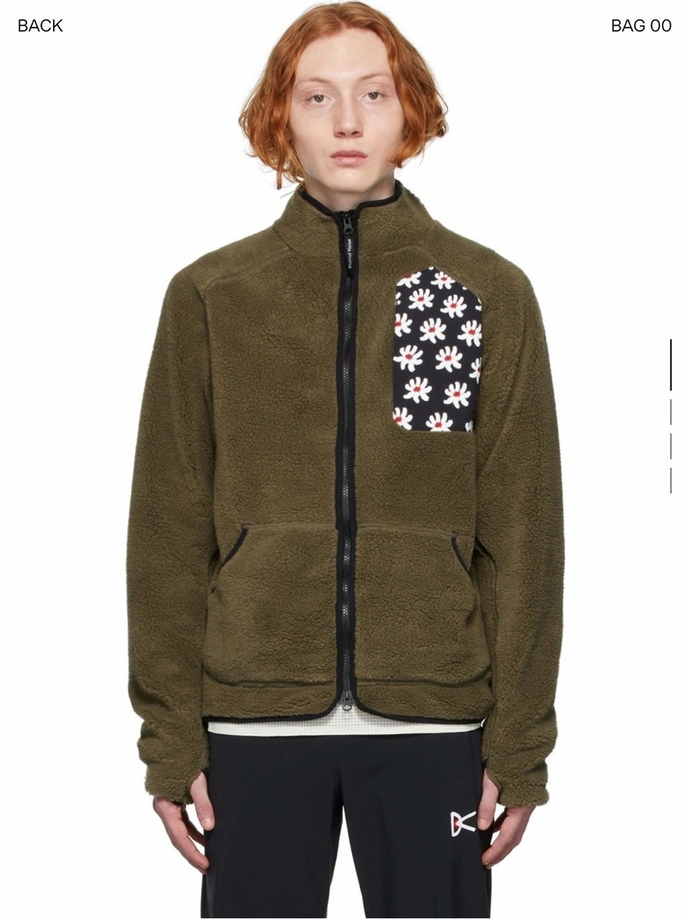 District Vision Mindful Athlete Floral Fleece Jacket Green Large